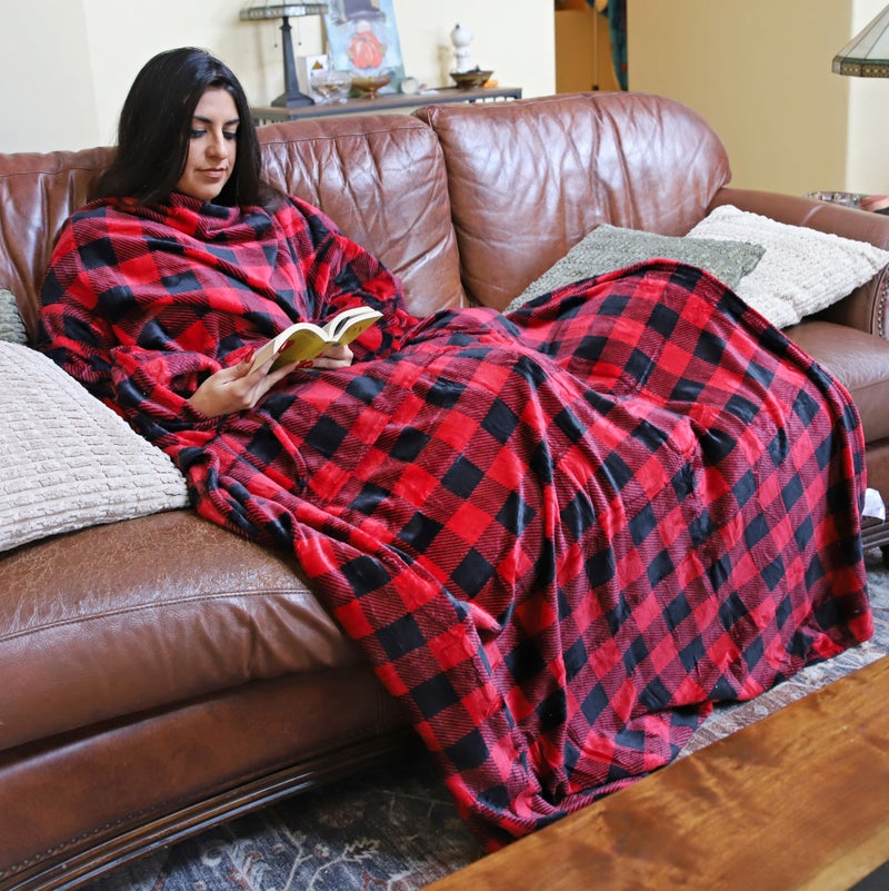 Solaris Wearable Blanket with Sleeves for Adults, Softness Comfort Warmth Fleece Gift for Women Men, Snuggy Body Throw TV Blanket for Home Office Lounge, Gift for Your Lover - Image 2